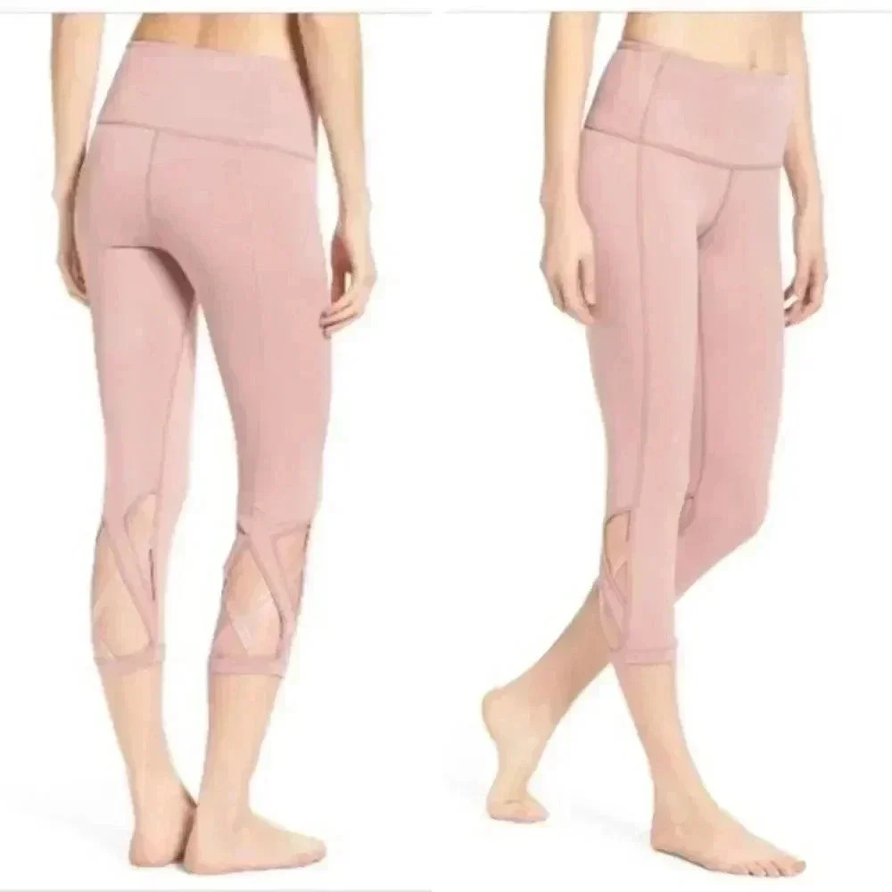 Zella  pink cross cross leggings S